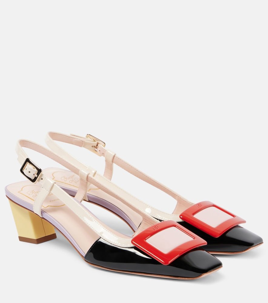 Roger Vivier Belle Vivier 45 leather slingback pumps - Roger Vivier Belle Vivier 45 皮革露跟高跟鞋