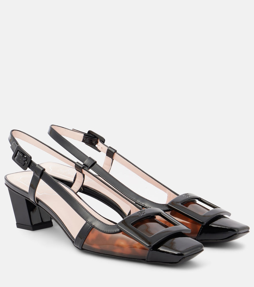 Roger Vivier Belle Vivier 45 patent leather slingback pumps - Roger Vivier Belle Vivier 45 漆皮露跟高跟鞋