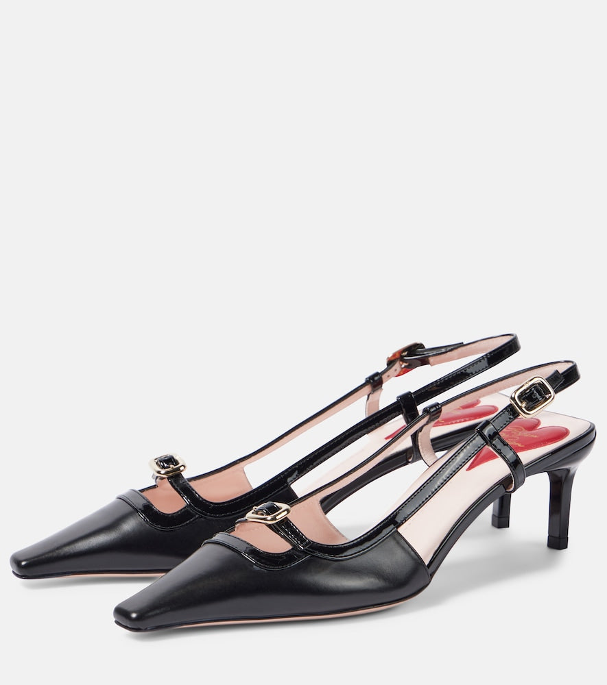 Roger Vivier Viv' Canard 55 leather slingback pumps