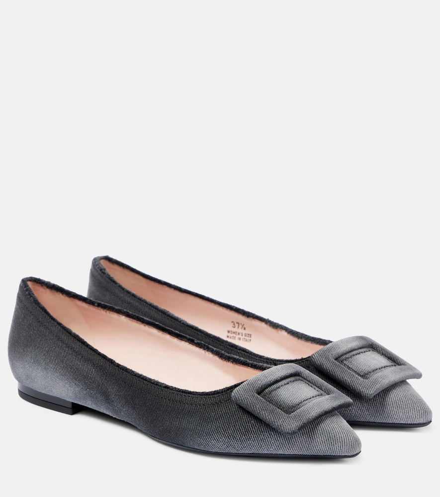 Roger Vivier Gommettine denim ballet flats - Roger Vivier Gommettine 牛仔芭蕾平底鞋