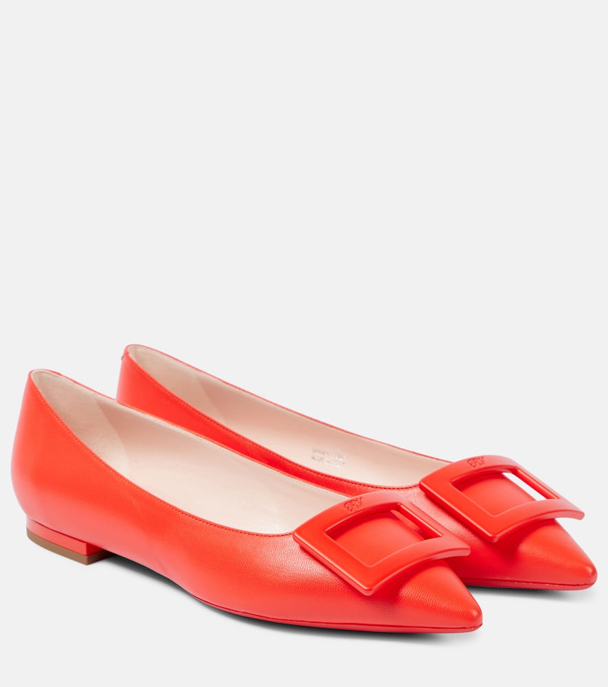 Roger Vivier Gommettine Ball leather ballet flats - Roger Vivier Gommettine Ball 皮革芭蕾平底鞋