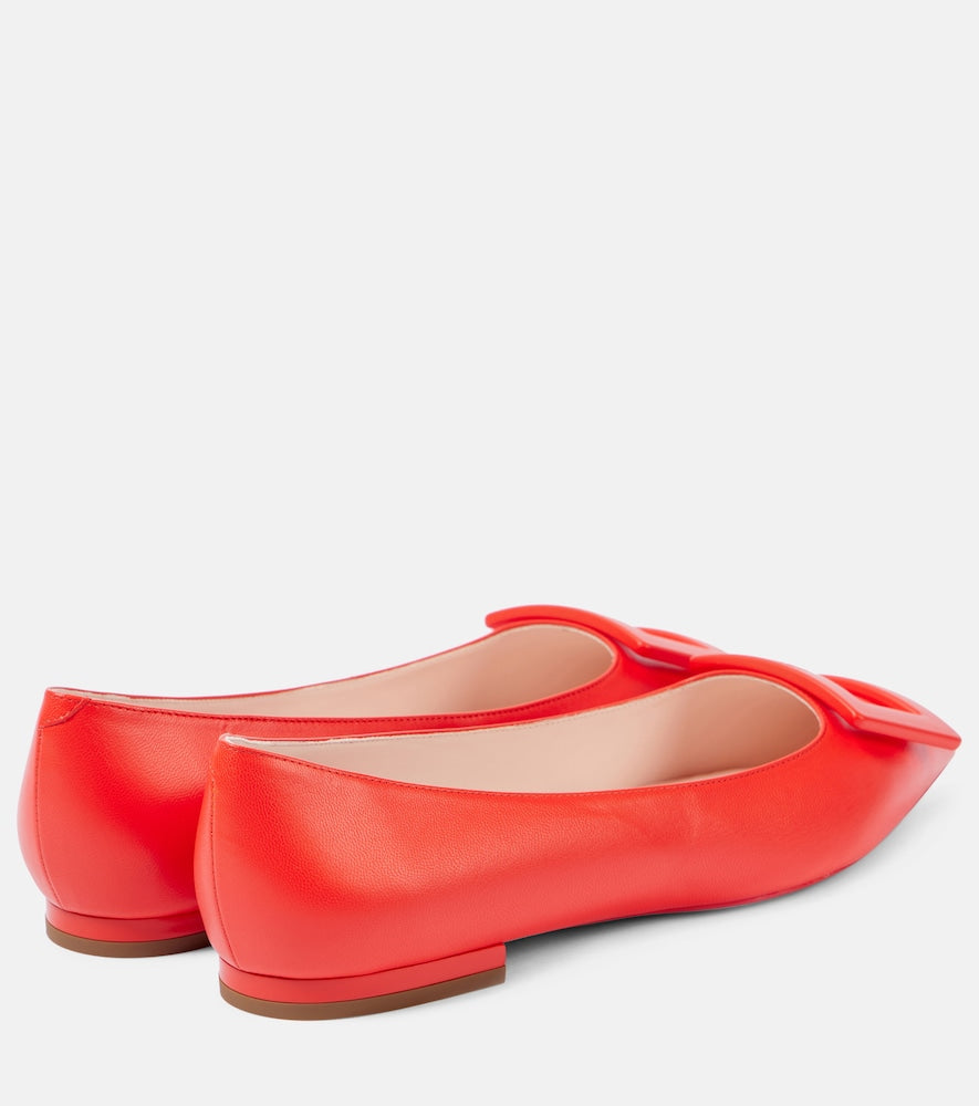 Roger Vivier Gommettine Ball leather ballet flats