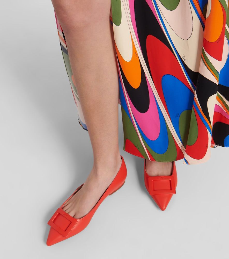Roger Vivier Gommettine Ball leather ballet flats