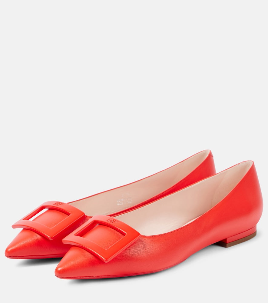 Roger Vivier Gommettine Ball leather ballet flats