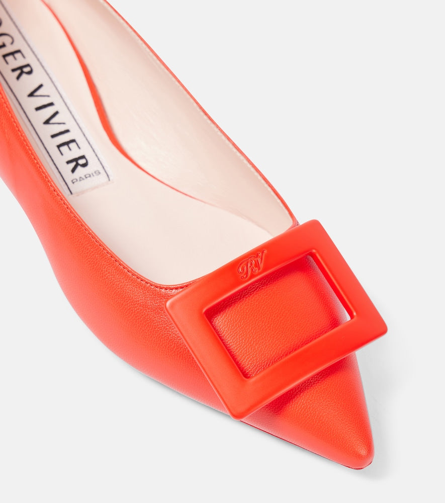 Roger Vivier Gommettine Ball leather ballet flats