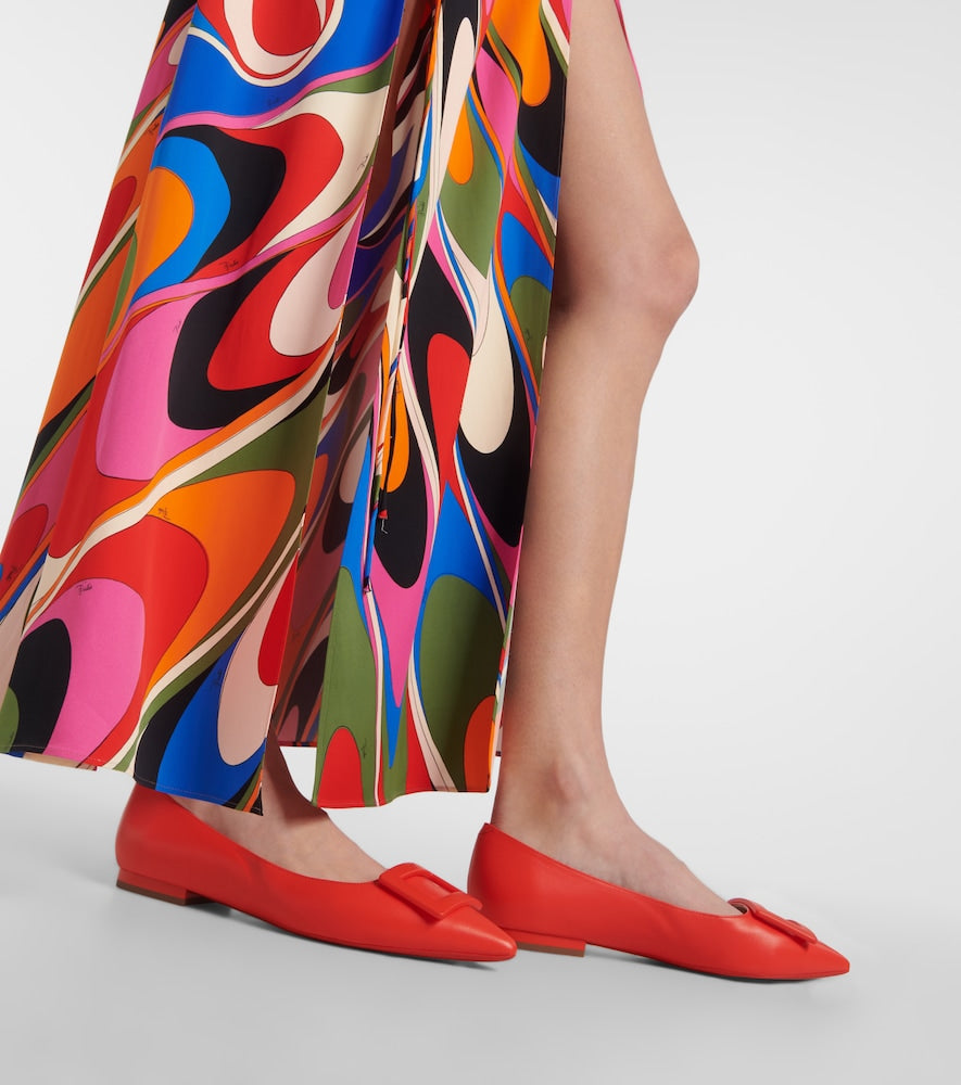 Roger Vivier Gommettine Ball leather ballet flats