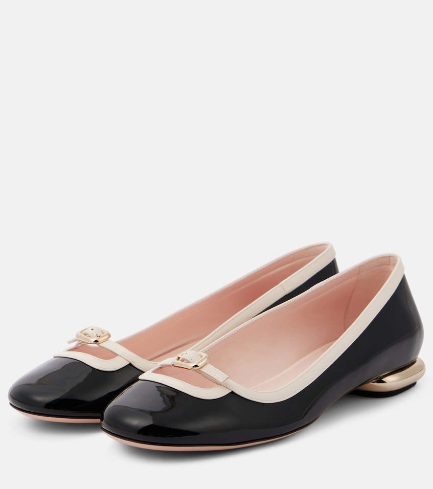 Roger Vivier Viv' Podium patent leather ballet flats