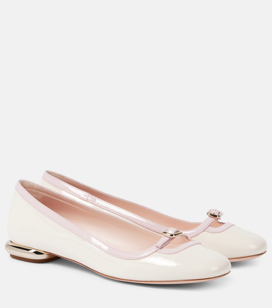 Roger Vivier Choc B Mini leather ballet flats - Roger Vivier Choc B 迷你皮革芭蕾平底鞋