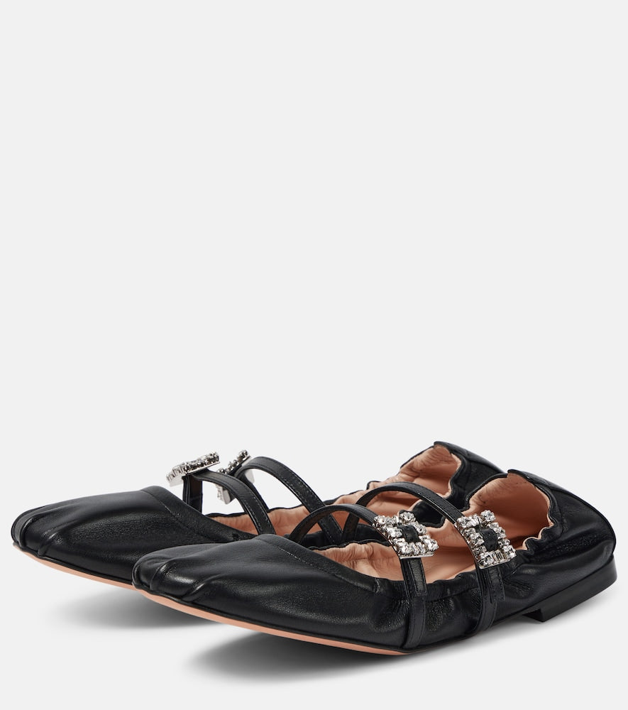 Roger Vivier Embellished leather ballet flats