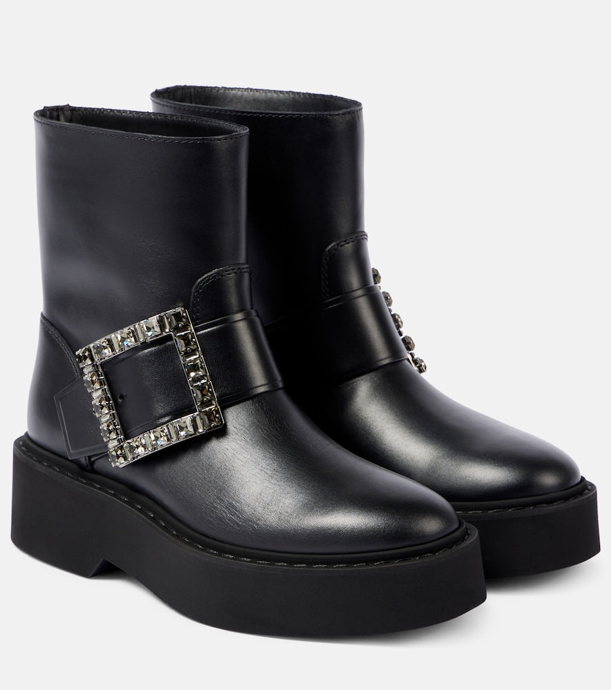 Roger Vivier Viv' Rangers leather combat boots - Roger Vivier Viv' Rangers 皮革军靴