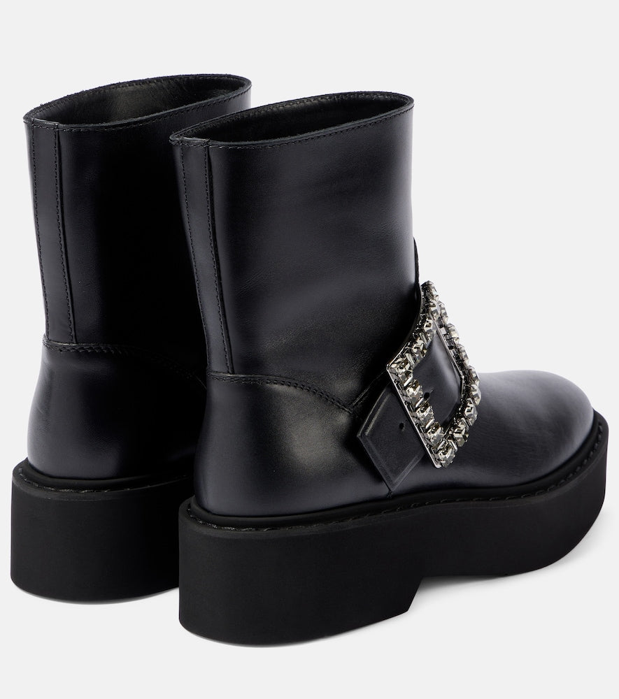 Roger Vivier Viv' Rangers leather combat boots