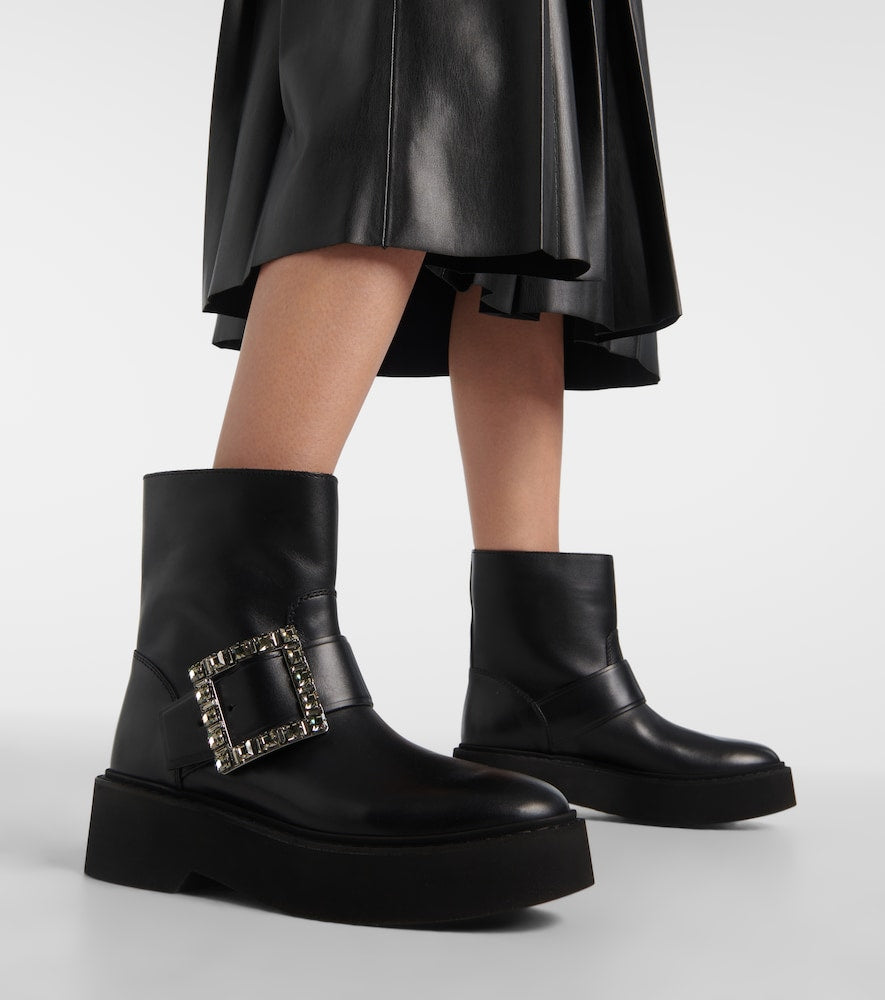 Roger Vivier Viv' Rangers leather combat boots