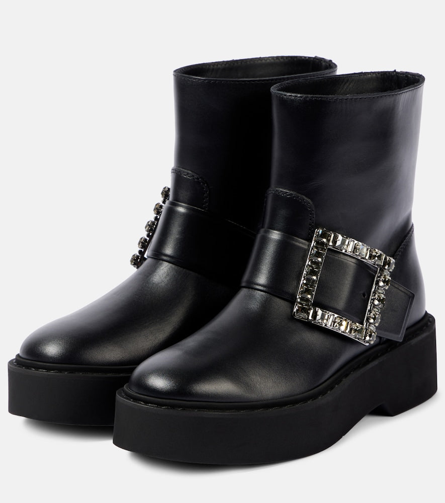Roger Vivier Viv' Rangers leather combat boots