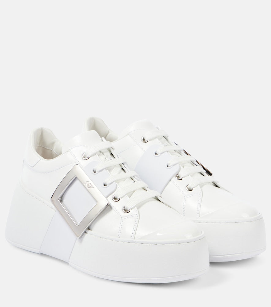 Roger Vivier Viv' Skate leather sneakers - Roger Vivier Viv' Skate 皮革运动鞋