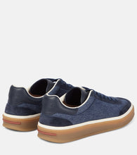 Loro Piana Tennis Walk suede-trimmed denim sneakers