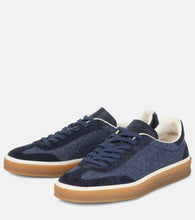 Loro Piana Tennis Walk suede-trimmed denim sneakers
