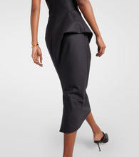 Alexander McQueen Pinstripe draped wool midi dress