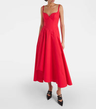 Alexander McQueen Asymmetric cotton poplin midi dress