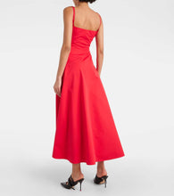 Alexander McQueen Asymmetric cotton poplin midi dress