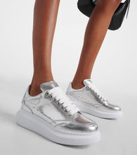 Alexander McQueen Oversized metallic leather sneakers