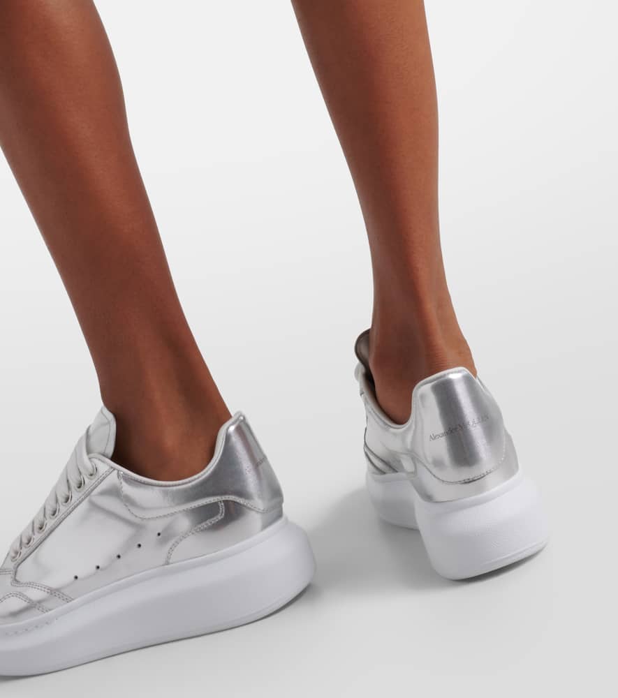 Alexander McQueen Oversized metallic leather sneakers