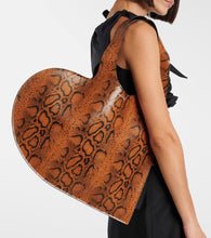 Coperni Heart snake-effect leather tote bag