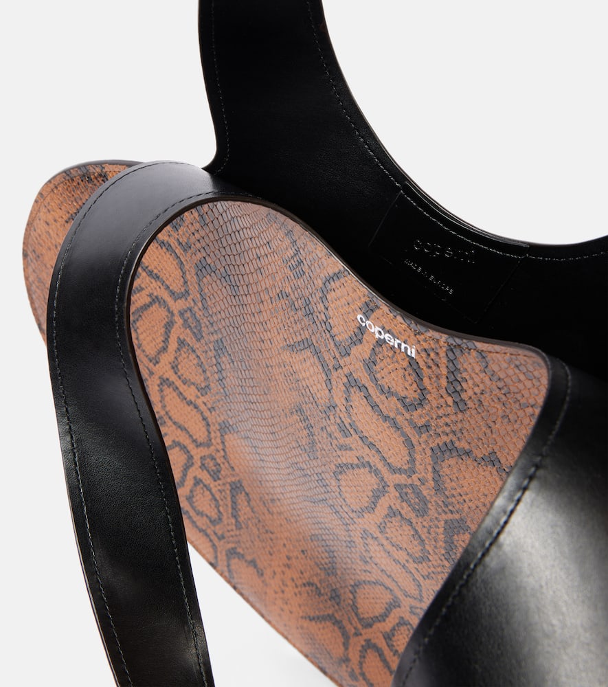 Coperni Heart snake-effect leather tote bag