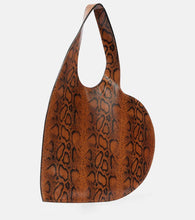Coperni Heart snake-effect leather tote bag