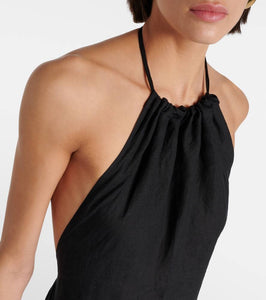 Nili Lotan Lelia halterneck linen maxi dress