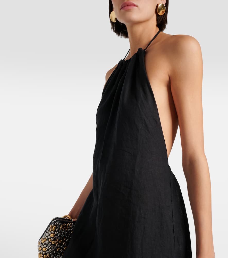 Nili Lotan Lelia halterneck linen maxi dress
