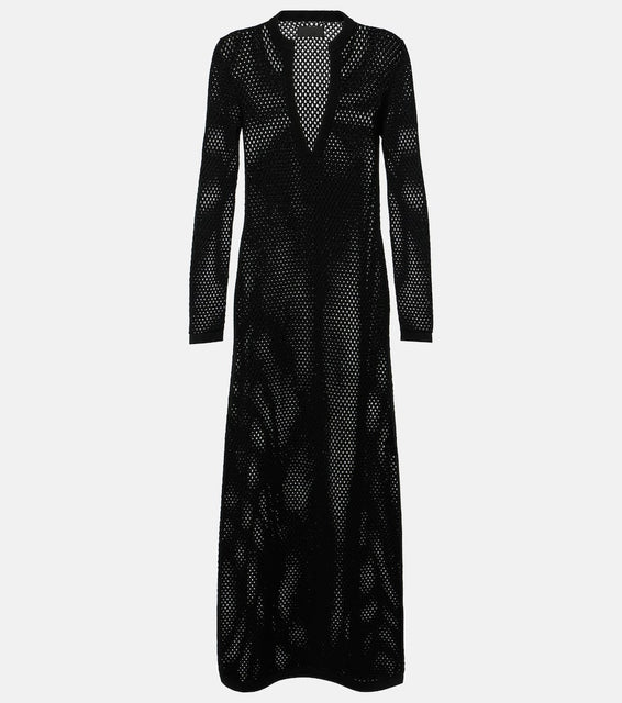 Nili Lotan Zera open-knit cotton maxi dress