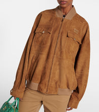 Miu Miu Logo suede jacket