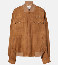 Miu Miu Logo suede jacket - Miu Miu Logo 麂皮夹克