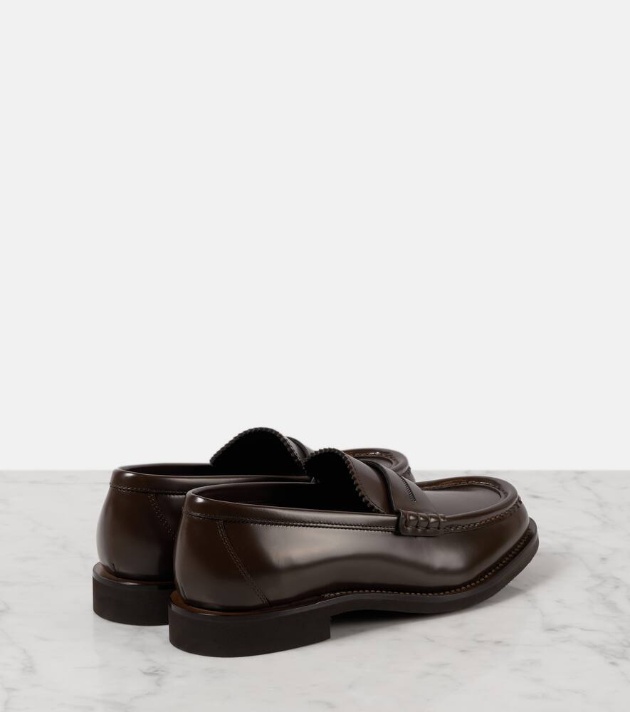 Brunello Cucinelli Monili leather penny loafers