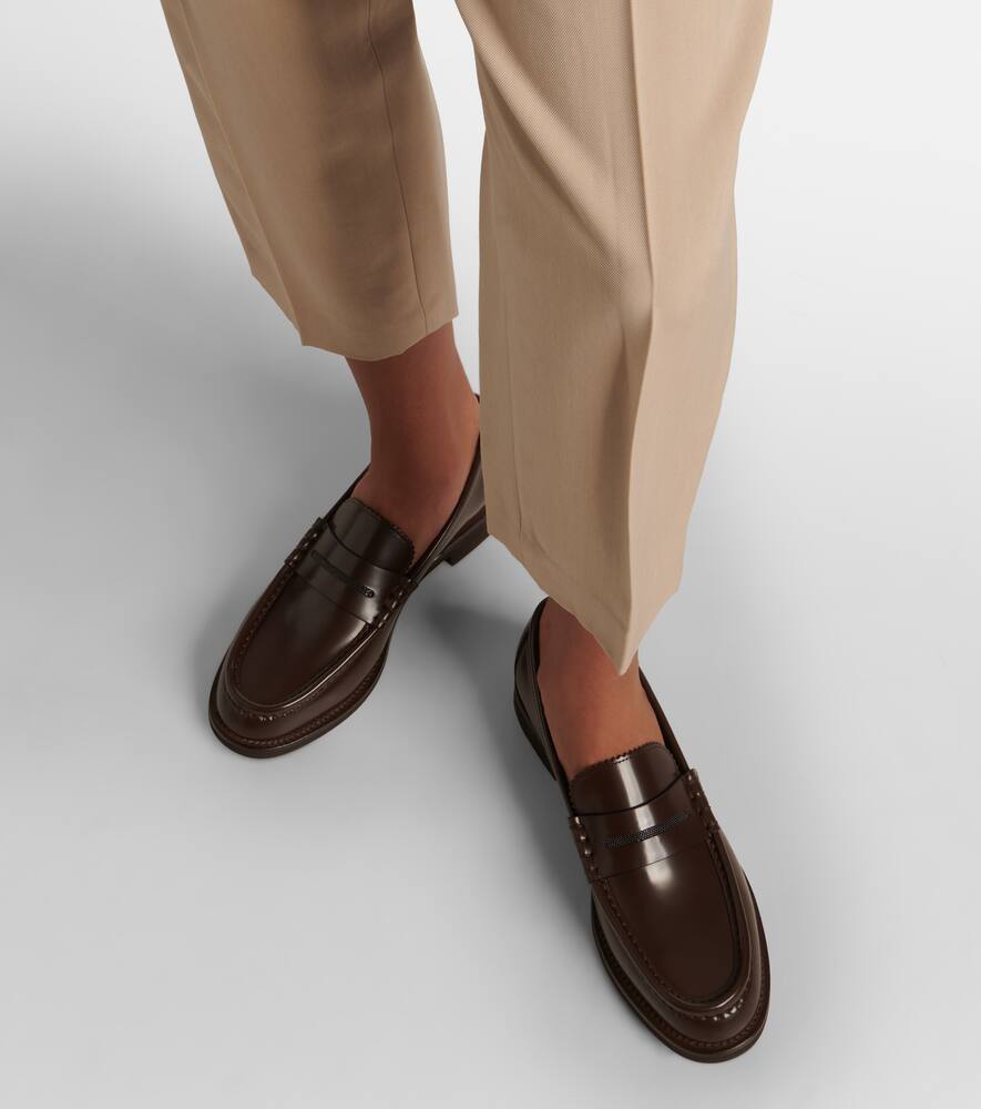 Brunello Cucinelli Monili leather penny loafers