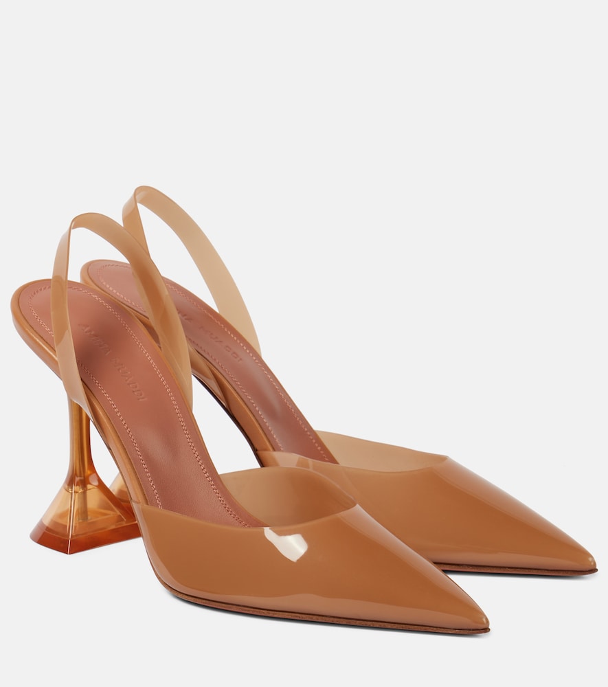 Amina Muaddi Holli Glass 95 PVC slingback pumps - Amina Muaddi Holli Glass 95 PVC 露跟高跟鞋