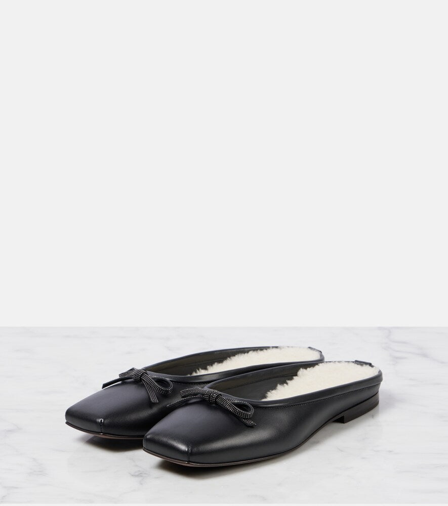 Brunello Cucinelli Monili shearling-lined leather mules