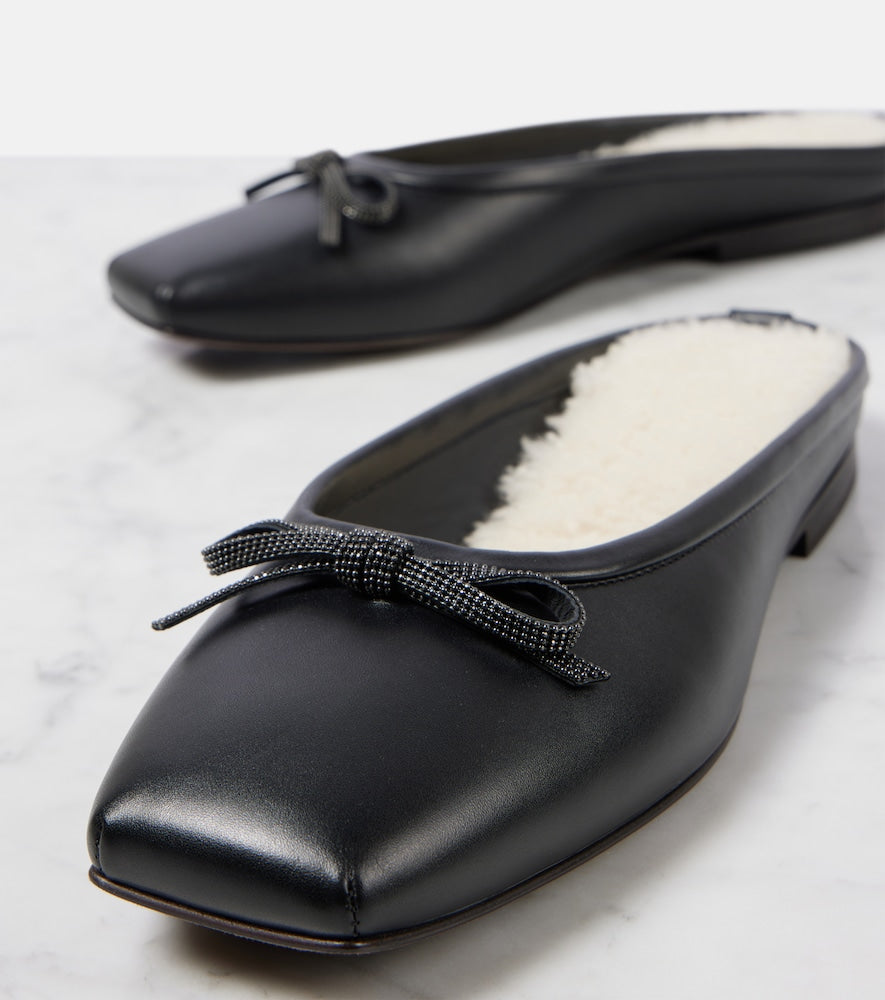 Brunello Cucinelli Monili shearling-lined leather mules