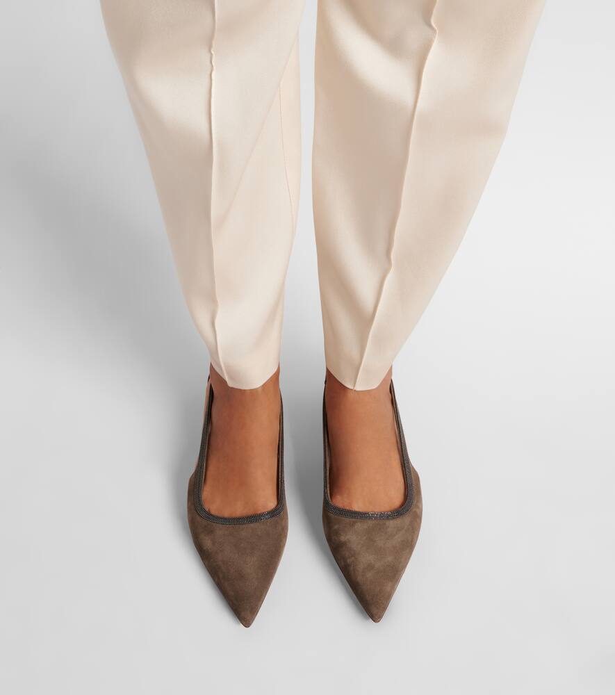 Brunello Cucinelli Monili suede ballet flats