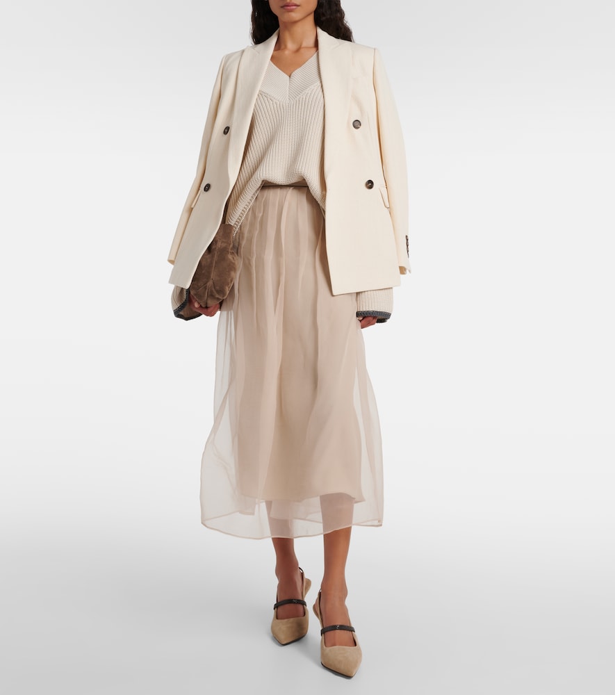 Brunello Cucinelli Monili suede slingback pumps