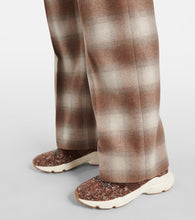 Tod's Knitted leather-trimmed sneakers