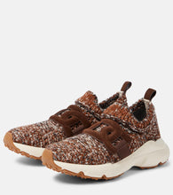 Tod's Knitted leather-trimmed sneakers