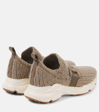 Tod's Leather-trimmed knit sneakers