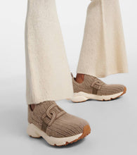 Tod's Leather-trimmed knit sneakers
