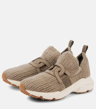 Tod's Leather-trimmed knit sneakers