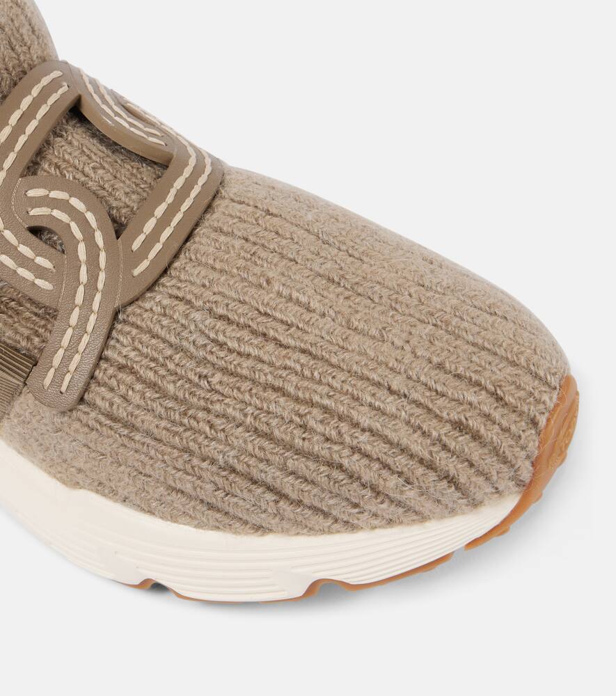 Tod's Leather-trimmed knit sneakers