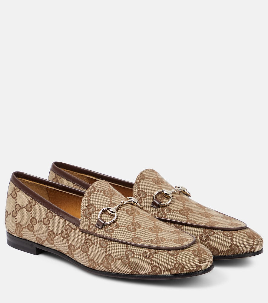 Gucci Jordaan Horsebit GG canvas loafers - Gucci Jordaan 马衔扣 GG 帆布乐福鞋