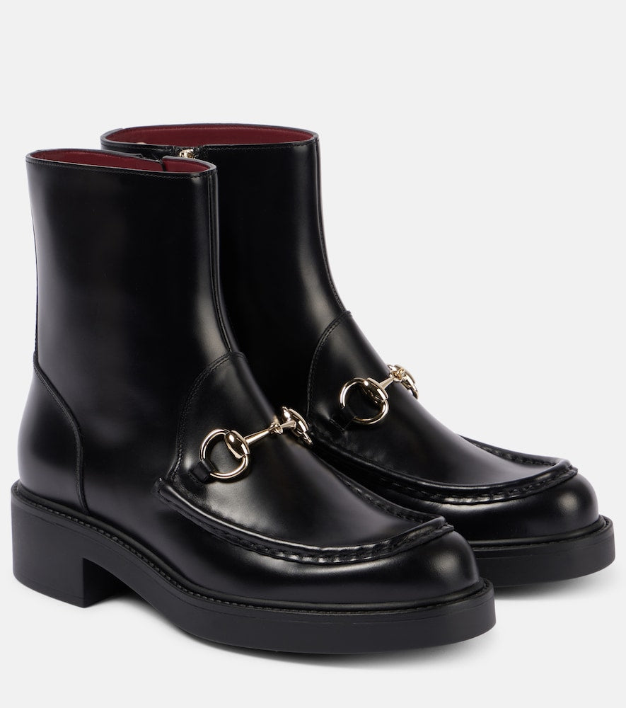 Gucci Horsebit leather ankle boots - Gucci 马衔扣皮革踝靴