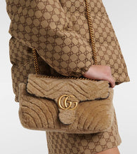 Gucci GG Marmont Small shearling shoulder bag