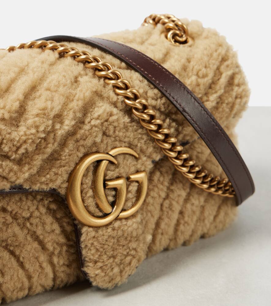 Gucci GG Marmont Small shearling shoulder bag
